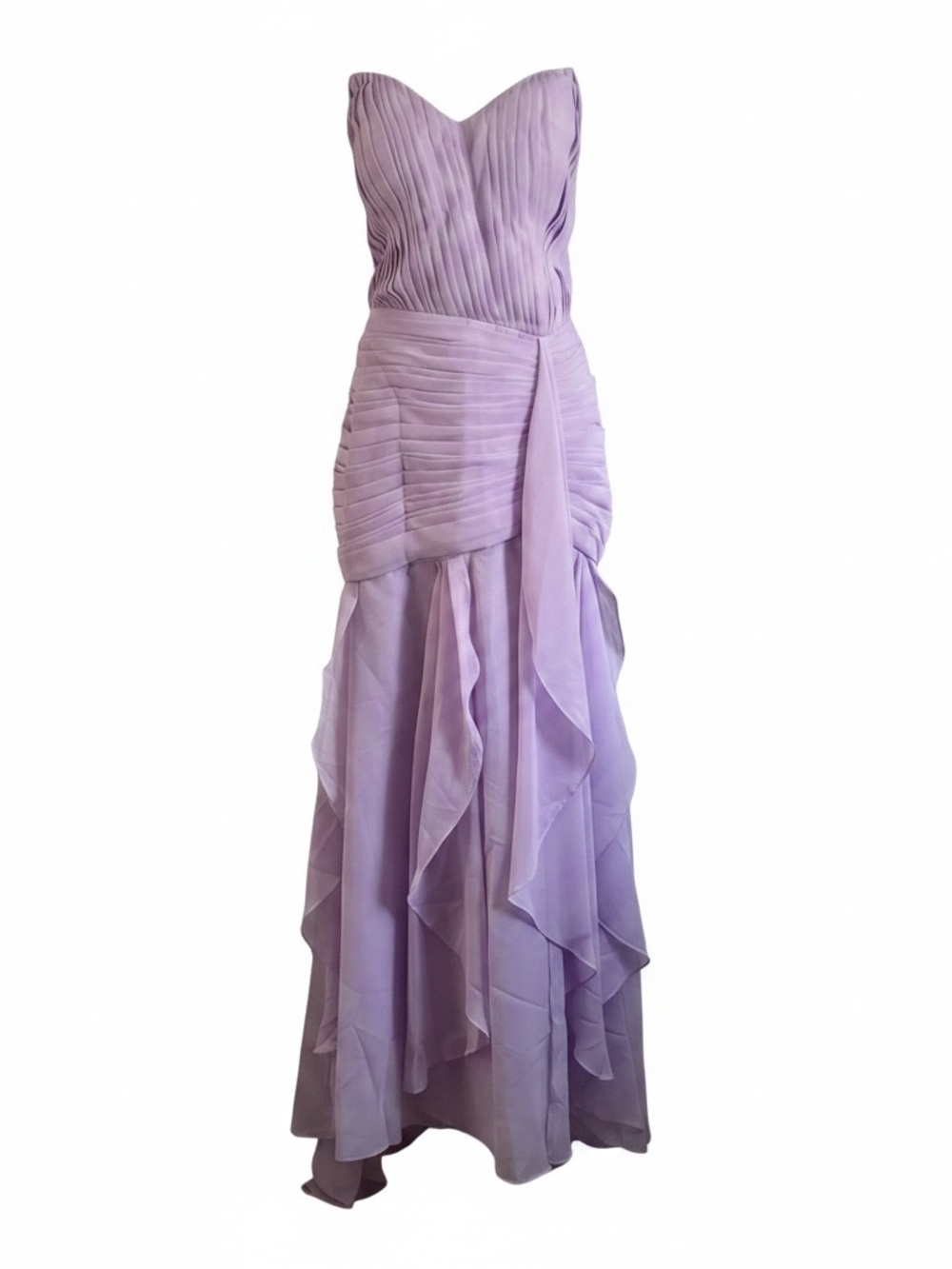 Source Unknown Lilac Strapless Pleated Gown